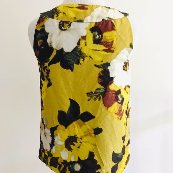 Kate Spade | Bette Silk Floral Top Womens XS Extra Small Yellow Bow Sleeve - Picture 5 of 12